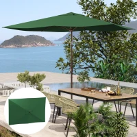 Outsunny Pânză de Schimb pentru Umbrelă Dreptunghiulară 3x2 m cu 6 Spițe, Poliester Anti-UV 50+, Verde(m-10)