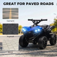 AIYAPLAY 6V Kids ATV, 4 Wheeler Electric Ride on Car with Music and LED Headlights, for Ages 18-56 Months Boys and Girls, Blue(m-5)