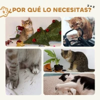 PawHut Rascador Cartón para Gatos Forma Castillo 2 en 1 Rascador para Gatos con 2 Zonas de Rascado Catnip 67x66x57 cm Marrón(m-7)