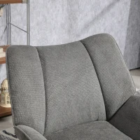 HOMCOM Poltrona d'Arredo con Braccioli Inclinati, in Tessuto Effetto Lino e Acciaio, 71.5x67x79 cm, Grigio(m-9)
