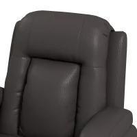 HOMCOM PU Leather Recliner Chair, Recliner Armchair with Extended Footrest, Cup Holders and Side Pockets, Dark Brown(m-11)