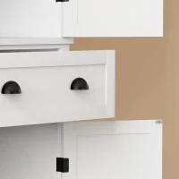 HOMCOM Tall Kitchen Cupboard, 183 cm Freestanding Storage Cabinet with Drawer, 4 Doors and Adjustable Shelves, White(m-11)