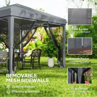 Outsunny 6 x 3m Pop Up Gazebo - Outdoor Canopy Shelter, Marquee Party Wedding Tent with 6 Mesh Walls and Carry Bag, Grey(m-6)