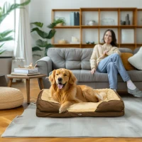 PawHut Calming Dog Bed Pet Mattress w/ Removable Cover, Anti-Slip Bottom, for Large Dogs, 120L x 80W x 22Hcm - Brown(m-2)