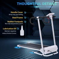 HOMCOM Folding Treadmill with Incline, Walking Pad Treadmill for Home, 1-10km/h Under Desk Running Machine with LCD Display and Wheels, No Assembly, White(m-7)