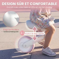 AIYAPLAY Draisienne Bébé 1-2 Ans Pliable, Siège Réglable, Direction Limitée à 135°, Pneus EVA Silencieux, 52x23x36,5cm, Rose(m-5)