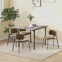 HOMCOM Four-Person Drop Leaf Dining Table - Grey(m-8)