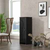 HOMCOM Armario de almacenamiento con patas buffet cocina con 2 estantes regulables 120H cm negro(m-2)