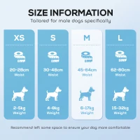 PawHut Dog Diapers Super Absorbent Leak-Proof Dog Nappies for Male Dogs Size M 45-64 cm Waist(m-6)