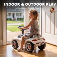 AIYAPLAY Ride on Car, Porsche Licensed Toddler Push Car with Horn, Headlights, Sound and Steering Wheel for 18-36 Months, White(m-7)