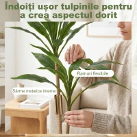 HOMCOM Arbori Decorativi Artificiali Mari pentru Birouri, Intrări, Interior, Plante Decorative False, Verde(m-6)
