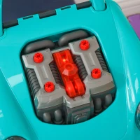 HOMCOM Camion mécano 2 en 1 jouet bricolage enfant jeu d'imitation mécanicien nombreux qccessoires total de 61 pièces bleu(m-9)