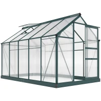 Outsunny Serra da Giardino in Policarbonato Anti UV 190x312x201cm con Finestra e Porta Scorrevole, in Alluminio(m-1)