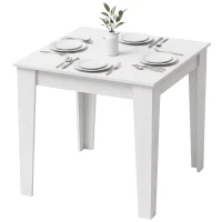 HOMCOM Dining Table for 4, 80L x 80W x 75Hcm, Modern Square Kitchen Table, White(m-15)