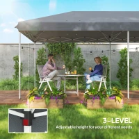 Outsunny 6 x 3m Pop Up Gazebo - Outdoor Canopy Shelter, Marquee Party Wedding Tent with 6 Mesh Walls and Carry Bag, Grey(m-7)