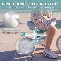 AIYAPLAY Draisienne Bébé 1-2 Ans Pliable, Siège Réglable, Direction Limitée à 135°, Pneus EVA Silencieux, 52x23x36,5cm, Bleu(m-5)