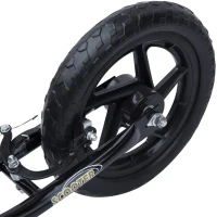 HOMCOM Kids Scooter Kick Scooter, with 12" EVA Tyres, Rear Brake, Big Wheels Scooter for 5-12 Years , Black(m-8)