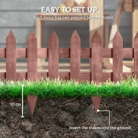 Outsunny Set of 12 Wooden 60cm Garden Fence Pieces(m-6)