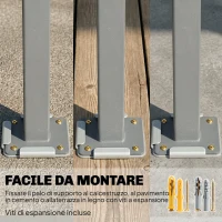 Outsunny Tenda Laterale Retrattile Impermeabile e UV 50+, in Alluminio, Acciaio e Poliestere, 420x185 cm, Grigio Scuro(m-6)