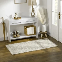 HOMCOM Floral Boho Area Rug, Carpet Cream and Green Rug for Living Room, Bedroom, Dining Room, 150 x 80cm(m-19)