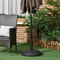 Outsunny Base per Ombrellone da Giardino in Cemento con Palo di Ø35mm, Ø38mm, Ø48mm, Nero Ø49x37 cm(m-9)