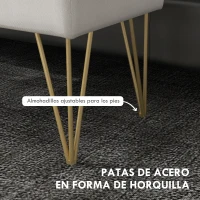 HOMCOM Banco Pie de Cama Tapizado en Lino Sintético con Patas de Acero y Asiento Acolchado Crema(m-6)