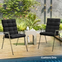Outsunny 2-Piece Seat Cushion Replacement with Backrest, Garden Patio Chair Cushions Set with Ties, Black(m-10)