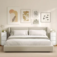 HOMCOM Set di 2 Comodini con 2 Cassetti e Ripiano Aperto Moderni e Salvaspazio, 25x30x65 cm, Bianco(m-10)