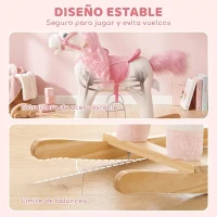 AIYAPLAY Caballito Balancín para Bebés Unicornio Sonidos de Cascos y Relinchos Boca y Cola Móviles 1-3 Años Blanco(m-5)