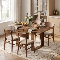 HOMCOM Folding Dining Table Under-Table Storage Extendable Kitchen Table Steel Rail Grey Wood Effect(m-14)