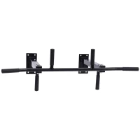 HOMCOM Barra de Dominadas en Techo Barra para Dominadas de Acero Barra de Tracción para Entrenamiento Casa 105,5x28x49 cm Negro(m-11)