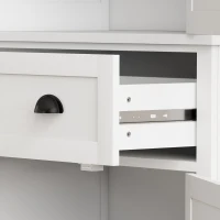 HOMCOM Tall Kitchen Cupboard, 183 cm Freestanding Storage Cabinet with Drawer, 4 Doors and Adjustable Shelves, White(m-13)