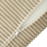HOMCOM Sillón Cama 3 en 1 Plegable de Pana con Respaldo Regulable y Cojín Beige(m-9)