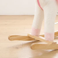 AIYAPLAY Caballito Balancín para Bebés Unicornio Sonidos de Cascos y Relinchos Boca y Cola Móviles 1-3 Años Blanco(m-9)