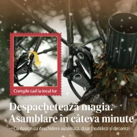 HOMCOM Brad de Crăciun Artificial de 210 cm cu Ramuri pe Balamale și Bază Metalică Pliabilă, Verde(m-6)