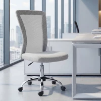 Vinsetto Office Chair, Armless Desk Chair, Adjustable Computer Swivel Chair with Rolling Wheels and Mesh Back for Home Work Study, Grey(m-10)