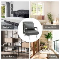 HOMCOM 4-in-1 Faux Suede Chair Bed - Grey(m-8)