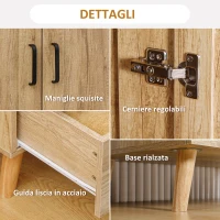 HOMCOM Armadio 2 Ante a Battente con 2 Cassetti e Asta Appendiabiti, 80x54x180 cm, Legno(m-5)