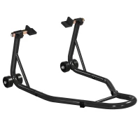 HOMCOM Cavalletto Posteriore per Moto con Tappetino Antiscivolo, Cavalletto Moto Adattatori Regolabili, 200 kg, per Pneumatici da 18", 17" e 10"(m-1)