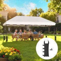 Outsunny 8 Pack Gazebo Sand Weights Bags, 40 kg 600D Heavy Duty Sand Bags Sandbags for Canopy Tent Legs, Without Sand, Black(m-2)