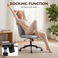 HOMCOM extra nail tech rolling retro fabric cute teenager arms hairdresser on chairs desks spinny comfortable beauty(m-6)