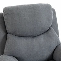 HOMCOM Sillón Reclinable Manual 150° Sillón Relax Tapizado en Tela Aspecto Lino con Reposapiés y Reposabrazos Acolchados Girs(m-11)