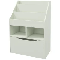 HOMCOM Bibliothèque étagère Multi-Rangement 3 étagères 2 niches Grand tiroir en bois Vert clair(m-1)