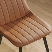 HOMCOM Conjunto de 2 Cadeiras de Sala de Jantar Modernas, Encosto e Assento Curvados, em Revestimento Sintético, 51x61x78cm, Castanho(m-7)