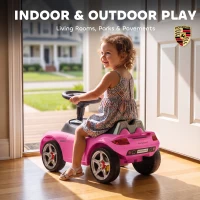 AIYAPLAY Ride on Car, Porsche Licensed Toddler Push Car with Horn, Headlights, Sound and Steering Wheel for 18-36 Months, Pink(m-7)