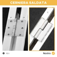 HOMCOM Rampa per Sedia a Rotelle Pieghevole con Guide Laterali, in Lega di Alluminio, 61x72 cm, Argento e Nero(m-5)