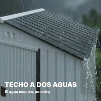 Outsunny Caseta de Jardín 213x130x185 cm Cobertizo Metálico de Exterior para Almacenamiento de Herramientas Blanco(m-7)
