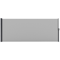 Outsunny Tenda Laterale Retrattile 400x160 cm con Maniglia, in Metallo, Alluminio e Poliestere, Grigio Chiaro