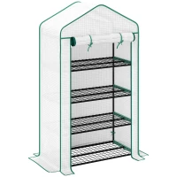 Outsunny Four-Tier Mini Greenhouse, with Reinforced Plastic Cover(m-1)