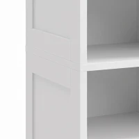 HOMCOM Móvel de Casa de Banho Alto Móvel de Arrumação com 2 Portas 2 Compartimentos Abertos Prateleira Ajustável Branco(m-7)